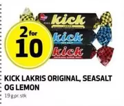 Kick - KICK LAKRIS ORIGINAL, SEASALT OG LEMON