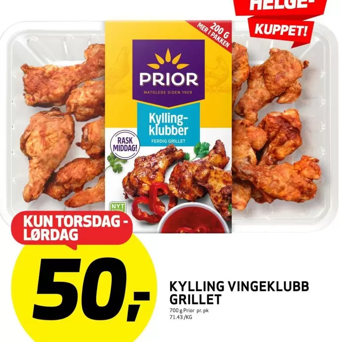Kylling Vingeklubb Grillet