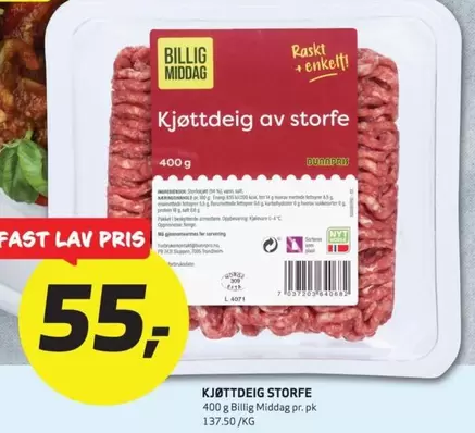 Fast - Kjøttdeig av storfe