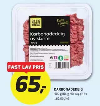 Fast - Karbonadedeig av storfe