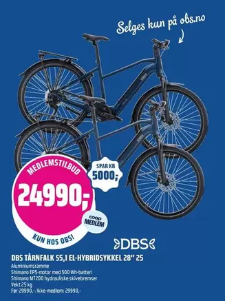 DBS Tårnfalk 55,1 EL-HYBRIDSYKKELL 28" 25