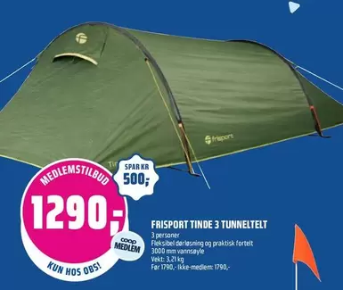FRISPORT TINDE 3 TUNNELTELT