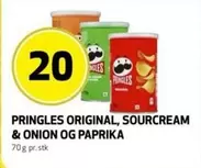 Pringles Original, Sourcream & Onion og Paprika