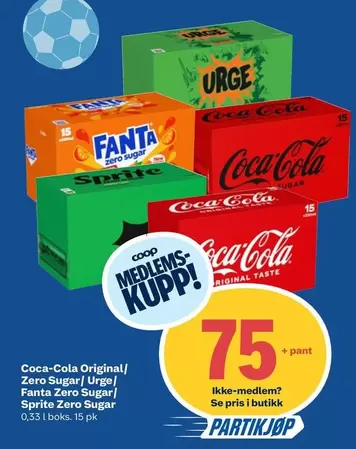 Coca Cola - Coca-Cola Original / Zero Sugar / Urge / Fanta Zero Sugar / Sprite Zero Sugar