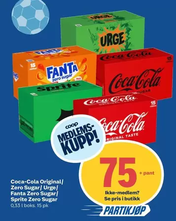 Coca Cola - Coca-Cola Original / Zero Sugar / Urge / Fanta Zero Sugar / Sprite Zero Sugar