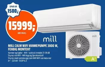 CALM WIFI VARMEPUMPE 3800 W