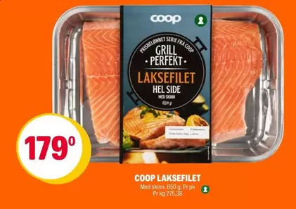LAKSEFILET HEL SIDE
