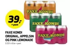 Pink - FAXE KONDI ORIGINAL, APPELSIN OG PINK LEMONADE