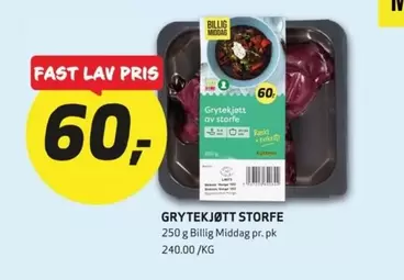 Fast - Grytekjøtt storfe