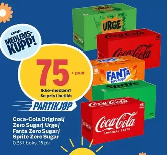 Coca Cola - Coca-Cola Original/Zero Sugar, Urge, Fanta Zero Sugar, Sprite Zero Sugar