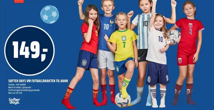 Barn - SOFTER BOYS VM FOTBALLDRAKTER TIL BARN