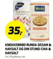 Wasa - KNEKKEBRØD RUnda SESAM & HAVSALT OG DIN STUND CHIA & HAVSALT