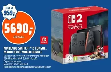 Nintendo - NINTENDO SWITCH™ 2 KONSOLL MARIO KART WORLD BUNDLE