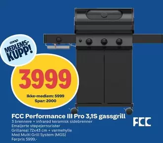 Multi - FCC Performance III Pro 3,1S gassgrill