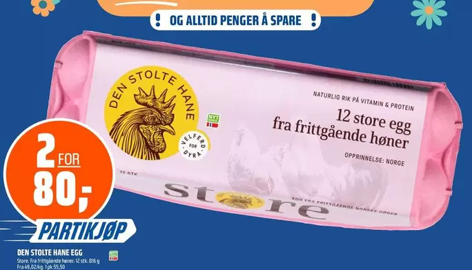 Rè - 12 store egg fra frittgående høner
