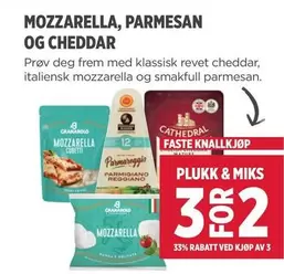 Mozzarella - MOZZARELLA, PARMESAN OG CHEDDAR