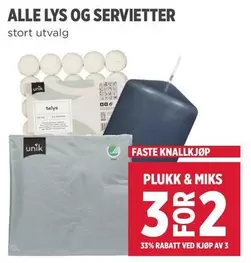 Lys -  og servietter