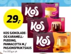 KOS SJOKOLADE- OG KARAMELL-PUDDING, PANNACOTTA M./ PASJONSFRUKTSAUS