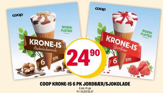 Norsk - KRONE-IS 6 PK JORDBÆR/SJOKOLADE