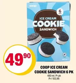 Ice - ICE CREAM COOKIE SANDWICH 6 PK