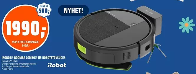 Robot - ROOMBA COMBO I115 ROBOTSTØVSUGER