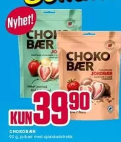 CHOKOBÆR Jordbær med sjokoladetr
k