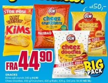 Kims Salt Crunch, Cheez Cruncherz, Cheez Ballz, Cheez Doodles
