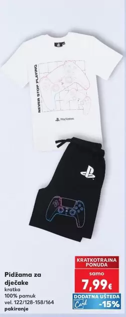 Playstation - Pidžamo za dječake kratko