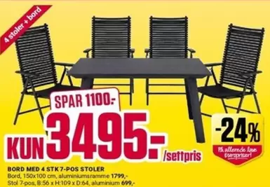 BORD MED 4 STK 7-POS STOLER