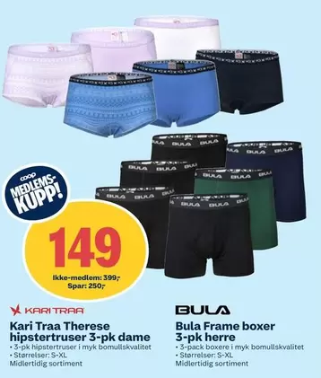 Boxer - Kari Traa Therese hipstertruser 3-pk dame