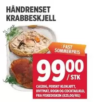 Fast - HÅNDRENSET KRABBESKJELL