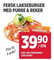 Fast - FERSK LAKSEBURGER MED PURRE & RKER