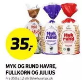 MYK OG RUND HAVRE, FULLKORN OG JULIUS