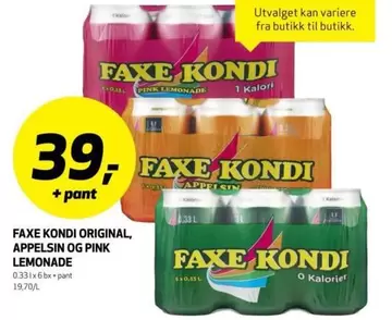Pink - FAXE KONDI ORIGINAL, APPELSIN OG PINK LEMONADE