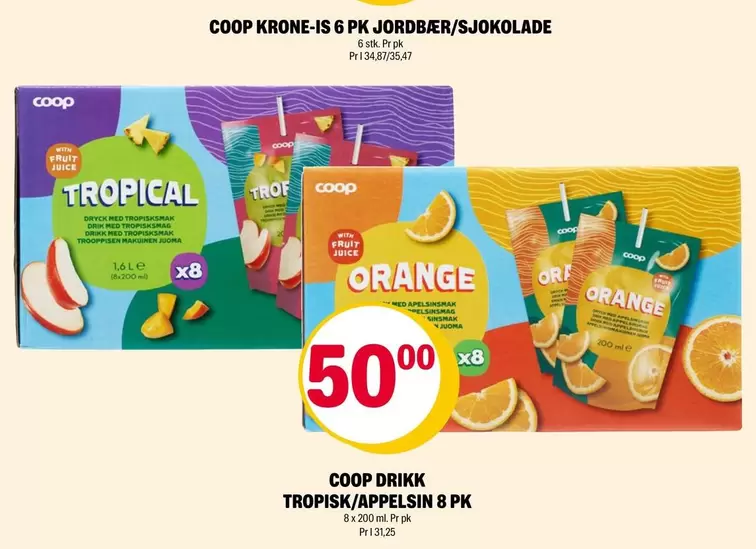 Orange - COOP DRINK TROPISK/APPELSIN 8 PK