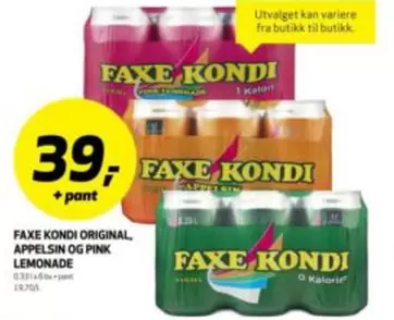 Pink - FAXE KONDI ORIGINAL, APPELSIN OG PINK LEMONADE