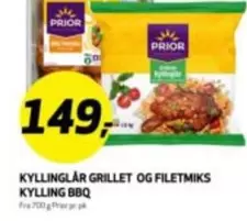 KYLLINGLÅR GRILLET OG FILETMIKS KYLLING BBQ