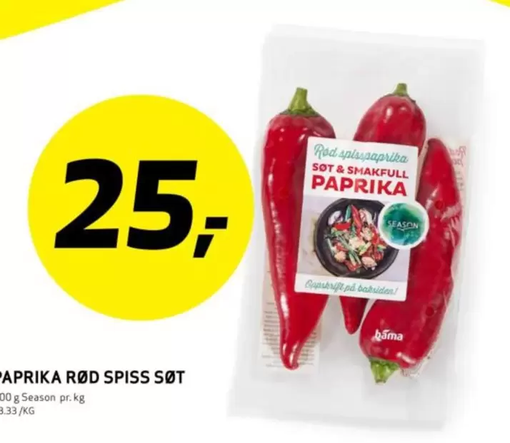 Bama - PAPRIKA RØD SPISS SØT