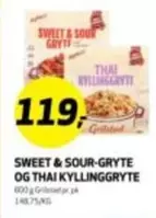 SWEET & SOUR-GRYTE OG THAI KYLLINGGRYTE