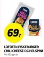 Chili - FISKEBURGER CHILI CHEESE OG HELSPRO