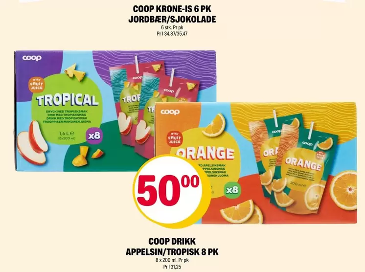 Orange - COOP DRIKK APPELSIN/TROPISK 8 PK