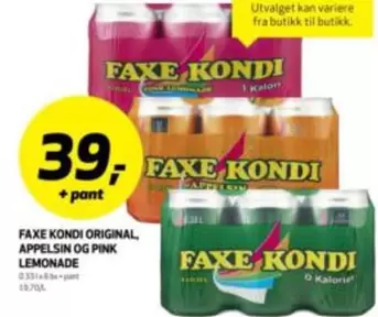 Pink - FAXE KONDI ORIGINAL, APPELSIN OG PINK LEMONADE