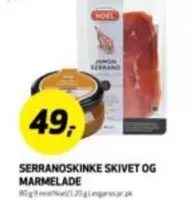 Serranoskinke skivet og marmelade