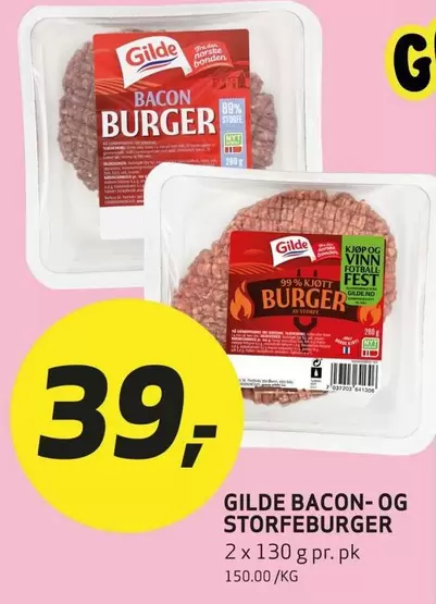 Gilde Bacon- og Storfeburger