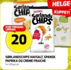 Sørlandschips Havsalt, Spansk Paprika og Creme Fraiche