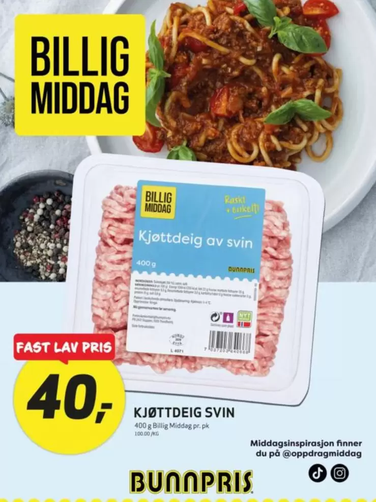 Fast - Kjøttdeig av svin