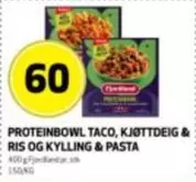 Taco - PROTEINBOWL TACO, KJØTTDEIG & RIS OG KYLLING & PASTA