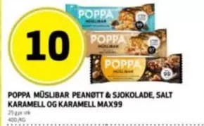 MÜSLIBAR PEANØTT & SJOKOLADE, SALT KARAMELL OG KARAMELL MAX99