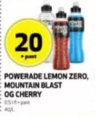 POWERADE LEMON ZERO, MOUNTAIN BLAST OG CHERRY