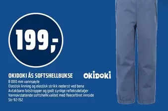 OKIDOKI ÅS SOFTSHELLBUKSE Str 92-152